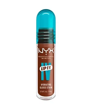 NYX Professional Makeup Feuchtigkeitsspendender Lipgloss und Lip Stain, Bis zu 12 Stunden Pflege, Lip IV Hydrating Gloss Stain, Farbe: Cocoa Quench!