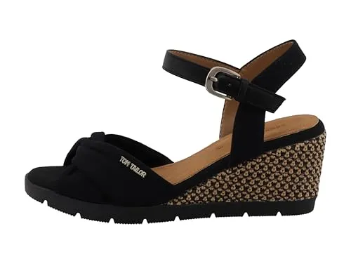 TOM TAILOR Sandalette schwarz 39 EU - Stylische Keilsandalette in Schwarz, Größe 39 EU. Mit 7 cm Absatzhöhe und bequemem Plateau für einen eleganten Auftritt. Ideal für warme Tage und besondere Anlässe.
