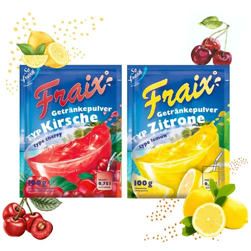 FRAIX Getränkpulver Kirsche + Zitrone (50er KOMBIPACK) (je 25 á 100g)