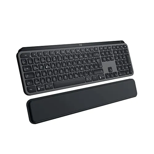Logitech MX Keys Plus Wireless Tastatur - Kabellose Tastatur mit beleuchtetem US-Layout, ideal für kreative Profis. Erweiterte Funktionstasten und Aluminium-Gehäuse sorgen für ein hochwertiges Tippgefühl.