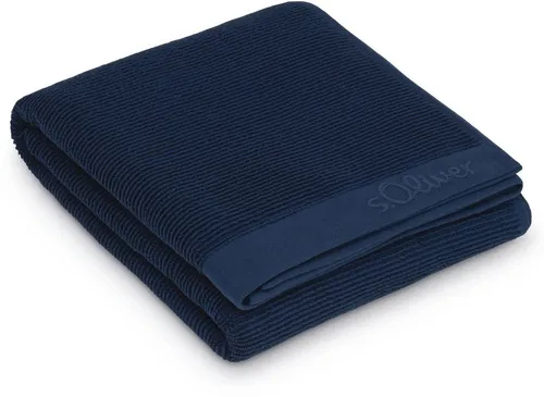 S. Oliver Saunatuch Dunkelblau 80x200 cm - Handtücher: Hochwertiges s.Oliver Saunatuch in Dunkelblau, 80x200 cm, mit Oeko-Tex® Zertifizierung, angenehm weich und ideal für Wellness und Freizeit.