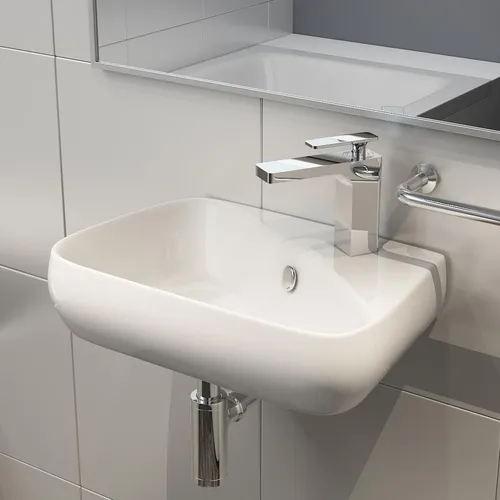 Keramik Waschbecken 45x28x13 CM Aufsatzwaschbecken Wandmontag H91