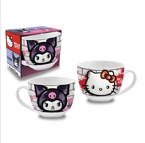 Hello Kitty Tasse 340ml – Graffiti Design Keramiktasse mit Henkel – Offizielles Sanrio Design – Geschenk für Kinder & Fans – Kaffeetasse/Becher