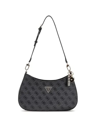 GUESS Noelle II Top Zipper Shoulder Bag Coal Logo von GUESS