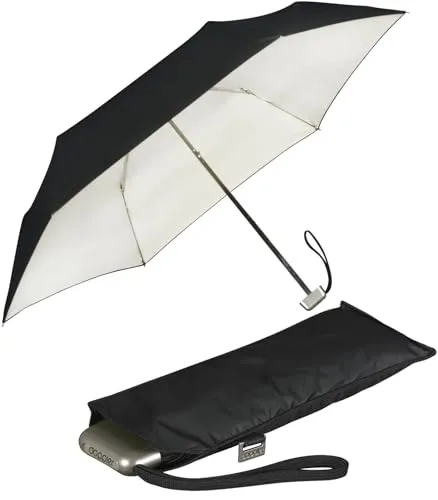 Doppler Damen Taschenschirm Carbonsteel Mini Slim mit UV- und Hitzeschutz - black-ivory