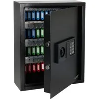 HMF Schlüsseltresor mit Elektronikschloss – 71 Haken, Zahlencode, Schwarz