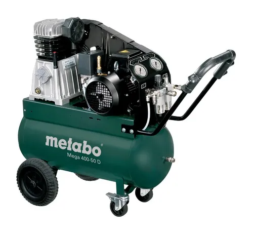 Metabo Druckluft-Kompressor Mega 400-50 D 50 l 10 bar - Kompressor Mega 400-50 D, leistungsstark mit 50 l Tank und 10 bar Druck für professionelle Anwendungen.
