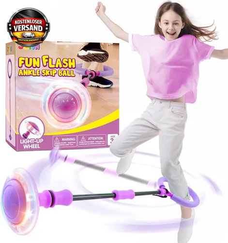 JOYIN Blinkender Springring Fußkreisel mit Lichtrad