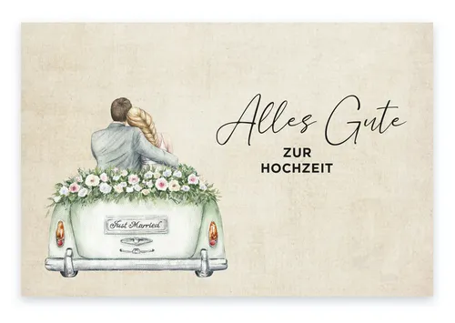 Hochzeitskarte 10,5x14,8cm mit 1 Umschlag Glückwunschkarte Hochzeit Klappkarte 1