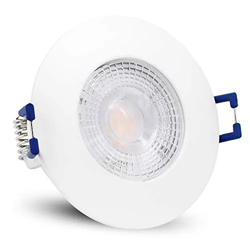 linovum LED Einbauspot ETAWA flach weiß IP44 Bad & Außen mit wechselbarem Modul 4W warmweiß 230V