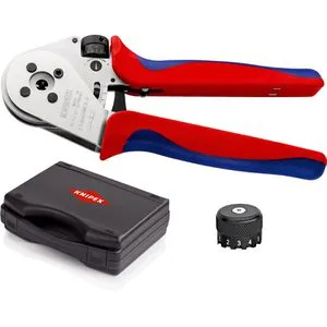 Knipex Knipex-Werk 97 52 65 Presszange - Crimpzange für gedrehte Kontakte von 0.14 bis 6 mm², mit feinstufiger Pressdruckeinstellung und praktischem Kunststoffkoffer für einfache Handhabung.