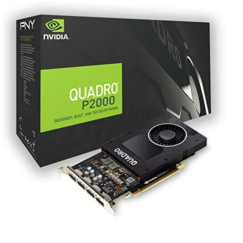 Nvidia Quadro P2000 - 5GB GDDR5 Grafikarte - Grafikkarten mit 5GB GDDR5-Speicher und 4 DisplayPort-Anschlüssen, ideal für professionelle Anwendungen und Grafikdesign.