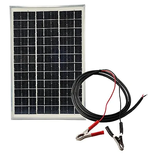 edi-tronic 12V Solarmodul 5W mit Kabel 150cm Solarpanel Solarzelle Monokristallin Photovoltaik Solar Modul Panel Krokoklemmen