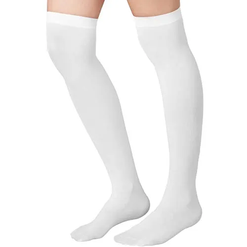 dressforfun 303441 Damen Overknee Strümpfe, lange hohe Überknie Halterlose, Polyester & Elastan, weiß