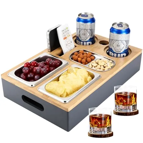 Couchbar Snackbox mit Edelstahl-Schalen und abnehmbarem Deckel