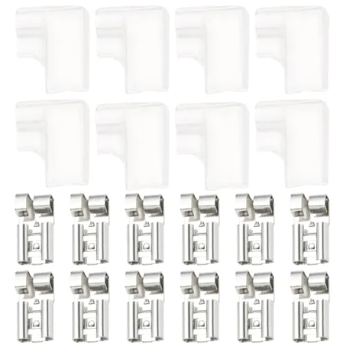 Be In Your Mind 100 Stück 6,3Mm Rechtwinklige Flachsteckhülsen Crimpklemmen mit 100 Stück PVC-Isolierhülsen Passend für Kabelgrößen von 16–22 AWG/0,5Mm² Bis 2,0Mm² für Geräteschalter