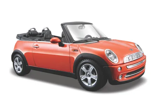 Maisto 31998 - Mini Cooper Cabrio 1:24 - Modellfahrzeuge - Hochwertiges Mini Cooper Cabrio im Maßstab 1:24 mit originalgetreuer Innenausstattung und öffnenden Türen, perfekt für Sammler und Liebhaber klassischer Autos.
