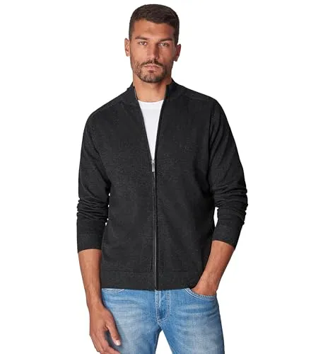 CASAMODA Strickjacke Uni - Herren Strickjacke - Hochwertige Strickjacke aus reiner Pima-Baumwolle mit normaler Passform und Stehkragen, bietet ein besonders weiches Tragegefühl und ist vielseitig kombinierbar.