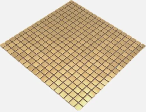 Mosaik Fliese Edelstahl gold Gold Stahl gebürstet für WAND BAD WC KÜCHE FLIESENSPIEGEL THEKENVERKLEIDUNG BADEWANNENVERKLEIDUNG Mosaikmatte Mosaikplatte