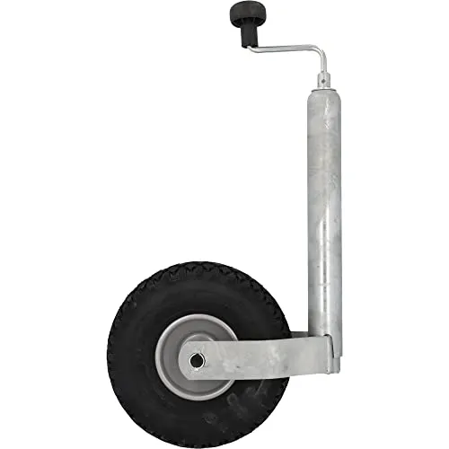 Cartrend 80144 Anhänger Stützrad, verzinkt, 48 mm, Luftbereifung - Luftbereiftes Stützrad mit Höhenverstellung, ideal für Wohn- und Transportanhänger. Max. Stützlast von 150 kg für optimale Stabilität.