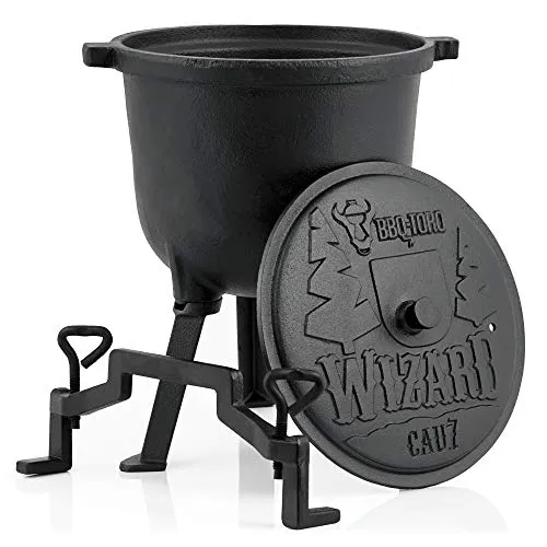 BBQ-Toro Zauberkessel Wizard | 7L Gusseisentopf in schwarz von BBQ-Toro