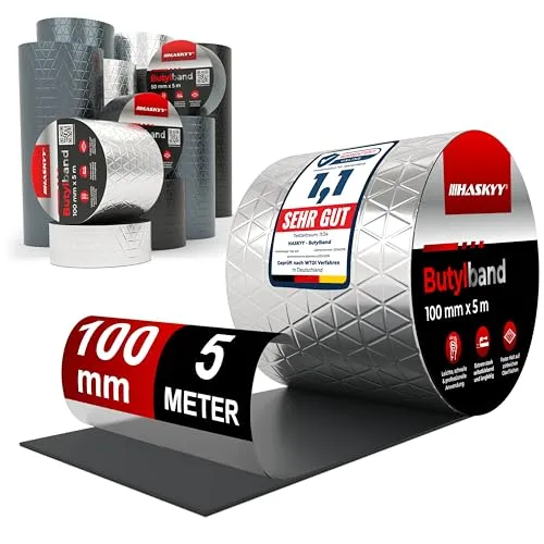 Aluminium Butylband Dachreparatur 100 mm x 5 lfm Bitumen Aluband Reparaturband Dichtband