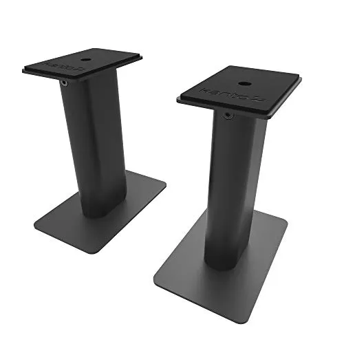 Kanto SP9 Rising Desktop Speaker Stands for Small/Medium Bookshelf Speakers and Medium Studio Monitors | 9-inch | Rotating Top Plate & Hidden Cables | 1/4