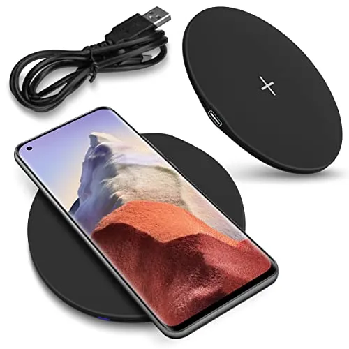 Qi Induktive Ladegerät kompatibel für Xiaomi 15 14 13 12 11 Ladestation 15W 10W 7,5W 5W Kabelloser Universal Charger, Modell:M09_15W_Schwarz