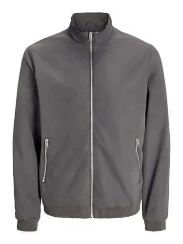 Jack & Jones JJERUSH HARRINGTON Bomberjacke grau XS - Funktionsjacke mit pflegeleichtem, schnell trocknendem Polyester, ideal für modische Auftritte im Alltag.