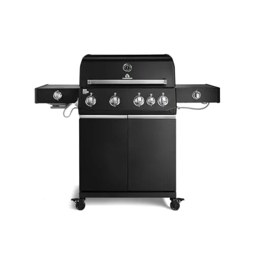 BURNHARD® Gasgrill Big FRED Deluxe+ mit 4 Brennern - Leistungsstarker Gasgrill mit 24,7 kW, ideal für gesellige Grillabende. Die große Grillfläche und der Infrarot-Keramikbrenner ermöglichen perfektes Anbraten und gleichmäßige Hitzeverteilung.