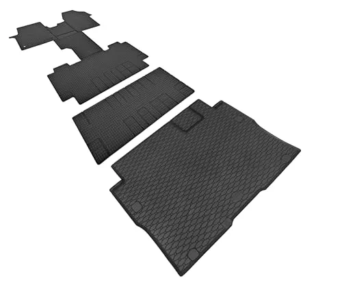 TXTrade Gummifußmatten und Kofferraumwanne passend für SpaceTourer ab 2016 | 8 Sitze + TUNEL