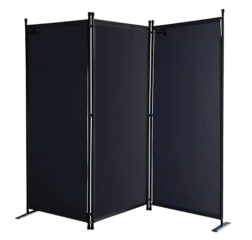 Quick Star Paravent 3tlg. 170x165cm Schwarz