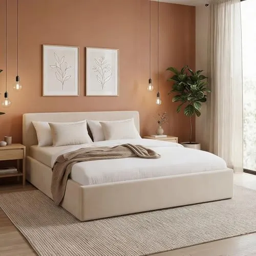 IDIMEX Polsterbett Dream 180x200 cm Cremeweiß - Modernes Doppelbett mit gepolstertem Kopfteil und Lattenrost, ideal für ein geräumiges Schlafzimmer und optimalen Schlafkomfort.
