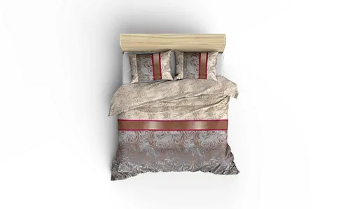King Bettwäsche Set 240 x 220 cm - Creme Beige Grau Bordeauxrot Weiß - Hochwertiges Bettwäsche Set aus 65 % Baumwolle und 35 % Polyester, maschinenwaschbar bei 30 °C, ideal für ein gemütliches Schlafzimmer.