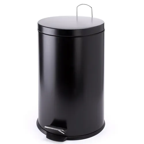 MSV Treteimer 20L - geruchsdichter Abfalleimer mit Inneneimer - Haushaltszubehör: 20L geruchsdichter Mülleimer mit Tretpedal und Metalloberfläche, ideal für Küche und Badezimmer. Stilvolles Design in Schwarz.