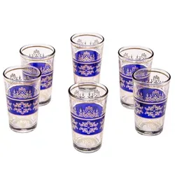 6x Orient Teeglas Marrakesch Blau - 6er SET