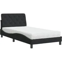 Produktbild Schwarzes Samt Bett 100x200 cm mit Matratze