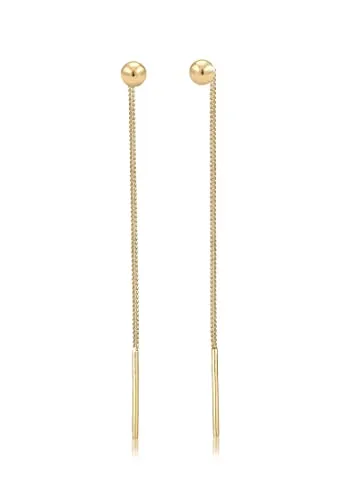 Elli Ohrringe Damen Ohrhänger Kugel Minimal Durchziehen - Moderne Ohrringe aus 925 Sterling Silber, handgefertigt und anlaufgeschützt. Perfekt für jeden Anlass und ein ideales Geschenk für besondere Momente.