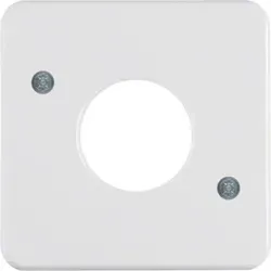 Hager WWF1054PW Zentralstück für Drucktaster und Lichtsignal E10, WG UP IP44, polarweiß glänzend