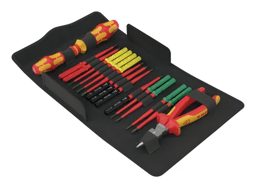 Wera Kraftform Kompakt VDE 17 extra slim 2 Set mit KNIPEX Zange