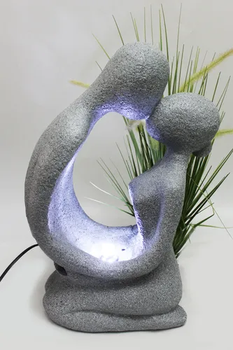 Springbrunnen BK701 Zimmerbrunnen mit Beleuchtung - Modernen Bodenbrunnen in Granit Optik, beleuchtet mit LED-Technik, ideal für jedes Zimmer und schafft eine entspannende Atmosphäre.