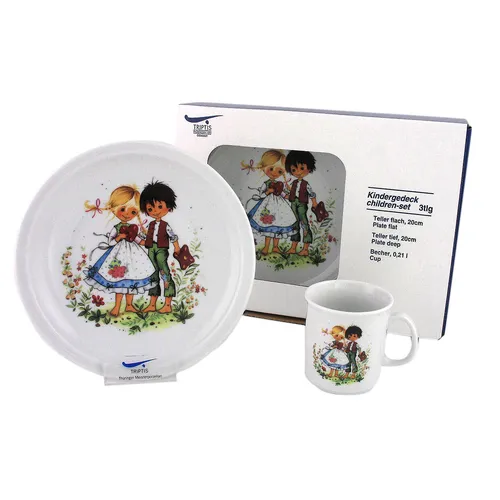 Kindergedeck 3-teilig Hänsel & Gretel im Geschenkkarton in weiß von Triptis