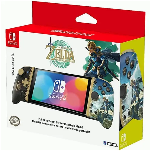 Mando Split Pad Pro Hori Zelda Tears Of Kingdom Switch - Ergonomisches Gamepad für Nintendo Switch, ideal für lange Spielsessions mit verbesserter Handhabung und Zelda-Design.
