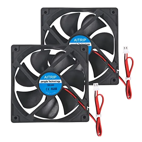 2er Pack 12025 Lüfter 120 x 120 x 25 mm Computer Case Fan DC 12 V Cooling Fan für Computer Fall 2 Pins 2 Draht zum Kühlen von PC Computergehäuse CPU Kühler Radiatoren