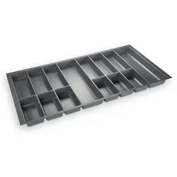 SO-TECH® Besteckeinsatz ORGA-BOX IV Universal, für 100er Schublade, 473,5 x 926 mm grau|silberfarben 92.6 cm x 5.3 cm x 47.35 cm