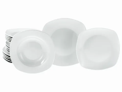 CreaTable Teller-Set Amelie Weiß, 18-tlg für 6 Personen - EDLES TELLERSET: 18-tlg Porzellan-Set in klassischem Weiß, spülmaschinen- und mikrowellengeeignet, ideal für jeden Anlass.