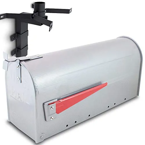 US-Mailbox Briefkasten mit Wandbefestigung - BITUXX Silber - Briefkasten im Vintage/Retro-Stil aus robustem Stahl, ideal für kommerzielle und private Anwendung. Mit praktischer Fahne und einfacher Montage.