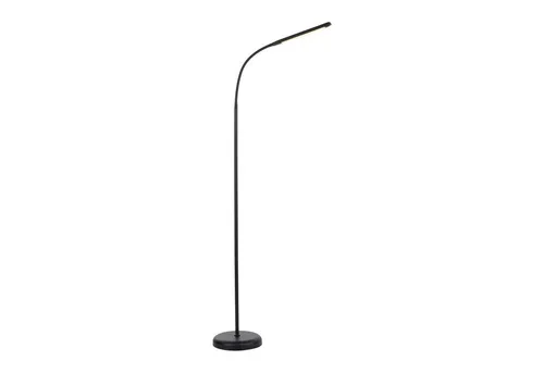 Licht-Erlebnisse Stehlampe WALDOR, LED fest integriert, LED Dimmer Metall Touch Schalter 125 cm Schwarz 600 lm Modern