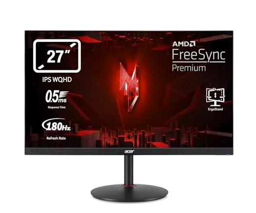Acer Nitro XV271UM3 Gaming Monitor 27 Zoll - WQHD Gaming Monitor mit 180Hz DP und 0,5ms Reaktionszeit, ideal für flüssige Spieleerlebnisse und lebendige Farben dank Agile Splendor IPS Technologie.