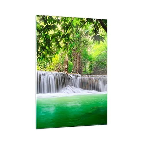 Bilder auf Glas Wasser Park Natur Landschaft Glasbild 50x70cm Wandbilder Dekoration Wohnzimmer Schlafzimmer Küche Deko Klein Wanddeko Bild im Glas Wand Kunstdruck Art Modern Wall Decor GPA50x70-2502